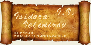 Isidora Velemirov vizit kartica